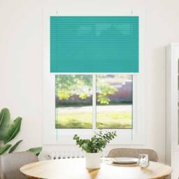 Berkfield Home Pleated Blind Petrol Green 85x150 cm Fabric Width 84.4 cm Polyester in Turquoise - thumbnail 1