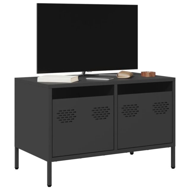 Berkfield Home TV Cabinet Black 68x39x43.5 cm Cold-rolled Steel - image 1