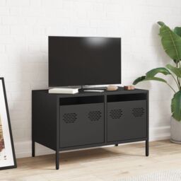 Berkfield Home TV Cabinet Black 68x39x43.5 cm Cold-rolled Steel - thumbnail 3