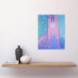 "Artery8 Church Tower Domburg Mondrian Vintage Wall Art Print Poster - Size: W18"" x H24""" - thumbnail 4