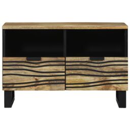 Berkfield Home TV Cabinet - 70x33.5x46 cm, Solid Mango Wood in Brown - Size: 70x33.5x46 cm - thumbnail 3