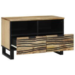 Berkfield Home TV Cabinet - 70x33.5x46 cm, Solid Mango Wood in Brown - Size: 70x33.5x46 cm - thumbnail 2