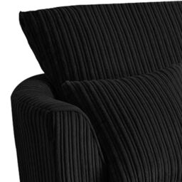 LUXURY LIFE Collingdale Dylan Jumbo Cord Fabric Swivel Chair in Black - thumbnail 2