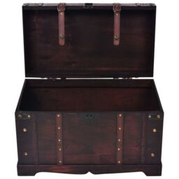 Berkfield Home Vintage Treasure Chest Wood 66x38x40 cm in Brown - Size: 66 x 38 x 40 cm - thumbnail 4