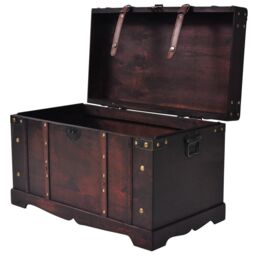Berkfield Home Vintage Treasure Chest Wood 66x38x40 cm in Brown - Size: 66 x 38 x 40 cm - thumbnail 3