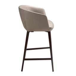 Angel Cerda Taupe Grey Leatherette Stool 56x53x91 cm, Brown Steel - Size: 56 x 53 x 91 cm - thumbnail 5