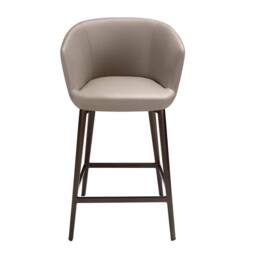Angel Cerda Taupe Grey Leatherette Stool 56x53x91 cm, Brown Steel - Size: 56 x 53 x 91 cm - thumbnail 2