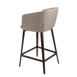 Angel Cerda Taupe Grey Leatherette Stool 56x53x91 cm, Brown Steel - Size: 56 x 53 x 91 cm - thumbnail 6