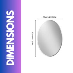 Pirlo Plush Frameless Wall Oval Vanity Mirror For Bedroom, Bathroom, Living Room in Clear - thumbnail 6