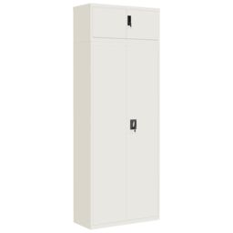 Berkfield Home File Cabinet White 90x40x240 cm Steel - Size: 90 x 40 x 240 cm - thumbnail 2