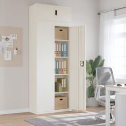 Berkfield Home File Cabinet White 90x40x240 cm Steel - Size: 90 x 40 x 240 cm