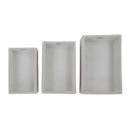 JVL Shiro Rectangular Storage Baskets - Set of 3 in White - thumbnail 6
