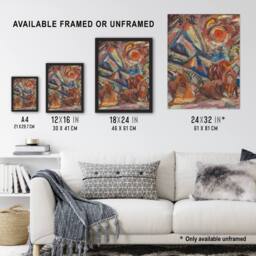 "Artery8 A Rest Abstract Colourful Painting Kubincan Wall Art Poster Print - Size: W18"" x H24""" - thumbnail 3