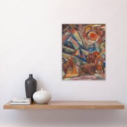 "Artery8 A Rest Abstract Colourful Painting Kubincan Wall Art Poster Print - Size: W18"" x H24""" - thumbnail 4