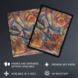"Artery8 A Rest Abstract Colourful Painting Kubincan Wall Art Poster Print - Size: W18"" x H24""" - thumbnail 2