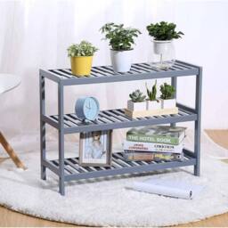 KORVIXA 3 TIER NATURAL GREY BAMBOO SHOE RACK STAND - Size: 100 cm x 100 cm - thumbnail 3