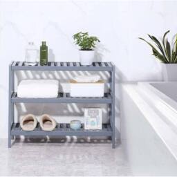 KORVIXA 3 TIER NATURAL GREY BAMBOO SHOE RACK STAND - Size: 100 cm x 100 cm - thumbnail 4
