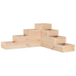 Berkfield Home Beautiful Garden Planter 4-Tier 80.5x79x36 cm Solid Wood Pine in Natural - thumbnail 3
