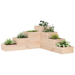 Berkfield Home Beautiful Garden Planter 4-Tier 80.5x79x36 cm Solid Wood Pine in Natural - thumbnail 2