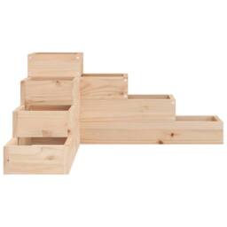 Berkfield Home Beautiful Garden Planter 4-Tier 80.5x79x36 cm Solid Wood Pine in Natural - thumbnail 5