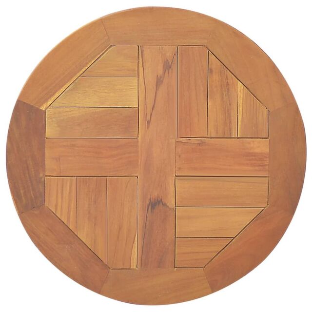 Berkfield Home Table Top Solid Teak Wood Round 2.5 cm 40 cm in Brown - image 1
