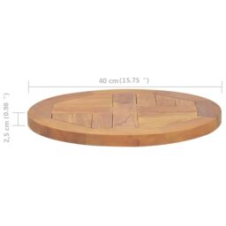 Berkfield Home Table Top Solid Teak Wood Round 2.5 cm 40 cm in Brown - thumbnail 6
