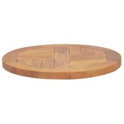 Berkfield Home Table Top Solid Teak Wood Round 2.5 cm 40 cm in Brown - thumbnail 2