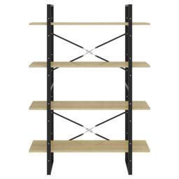 Berkfield Home 4-Tier Book Cabinet Sonoma Oak 100x30x140 cm Engineered Wood in Light Brown - Size: 100 x 30 x 140 cm - thumbnail 5