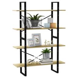 Berkfield Home 4-Tier Book Cabinet Sonoma Oak 100x30x140 cm Engineered Wood in Light Brown - Size: 100 x 30 x 140 cm - thumbnail 4
