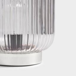 OHS Glass Cordless Table Lamp LED Battery Operated Night Light in Silver - thumbnail 6