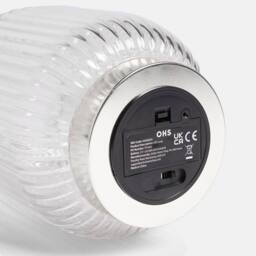 OHS Glass Cordless Table Lamp LED Battery Operated Night Light in Silver - thumbnail 5
