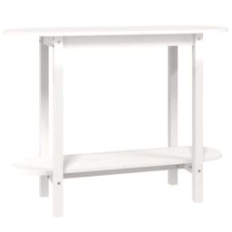Berkfield Home Console Table White 110x40x80 cm Solid Wood Pine - Size: 110 x 40 x 80 cm - thumbnail 2