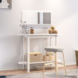 Berkfield Home Console Table White 110x40x80 cm Solid Wood Pine - Size: 110 x 40 x 80 cm