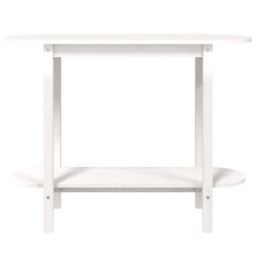 Berkfield Home Console Table White 110x40x80 cm Solid Wood Pine - Size: 110 x 40 x 80 cm - thumbnail 5
