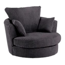 SquareBoxx Lennox Swivel Chair in Black - thumbnail 3
