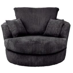SquareBoxx Lennox Swivel Chair in Black - thumbnail 2