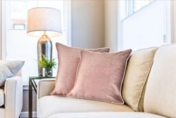 New Edge Blinds Plush Velvet Soft Touch Cushion Cover in Natural - Size: 43 cm x 43 cm - thumbnail 2