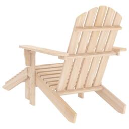 Berkfield Home Garden Adirondack Chair with Ottoman Solid Fir Wood in Light Tan - thumbnail 4