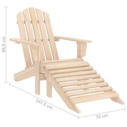 Berkfield Home Garden Adirondack Chair with Ottoman Solid Fir Wood in Light Tan - thumbnail 8