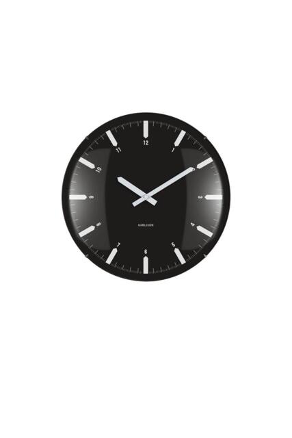 PRESENT TIME Karlsson Round Wall Clock Realista Dome - Black - image 1