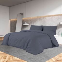 Berkfield Home Duvet Cover Set Anthracite 200x200 cm Cotton in Black