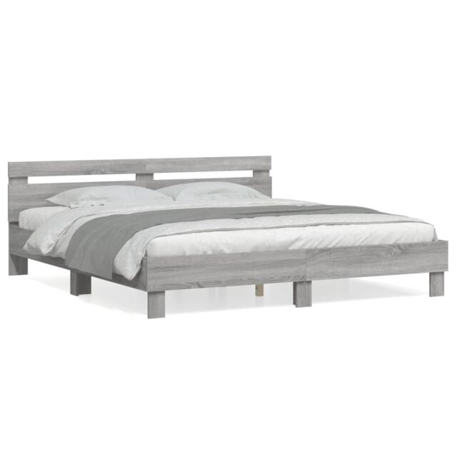 Berkfield Home Bed Frame without Mattress Grey Sonoma 200x200 cm - image 1