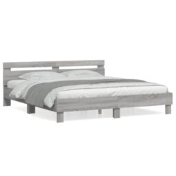 Berkfield Home Bed Frame without Mattress Grey Sonoma 200x200 cm - thumbnail 1