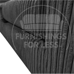 Furnishings For Less UK Delta Fabric Sofa Suite Padded Arms Jumbo Cord 3 & 2 Seater in Black - thumbnail 5