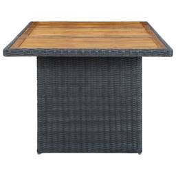 Berkfield Home Garden Table Dark Grey Poly Rattan & Solid Acacia Wood