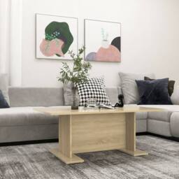Berkfield Home Modern Coffee Table Sonoma Oak 103.5x60x40 cm Engineered Wood in Light Tan - thumbnail 2