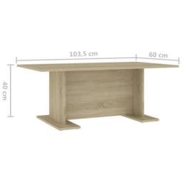 Berkfield Home Modern Coffee Table Sonoma Oak 103.5x60x40 cm Engineered Wood in Light Tan - thumbnail 6