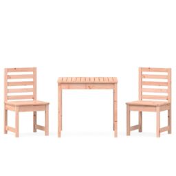 Berkfield Home 3 Piece Garden Bistro Set Solid Wood Douglas in Brown - thumbnail 2