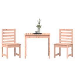 Berkfield Home 3 Piece Garden Bistro Set Solid Wood Douglas in Brown - thumbnail 4