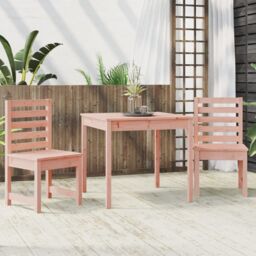 Berkfield Home 3 Piece Garden Bistro Set Solid Wood Douglas in Brown - thumbnail 3